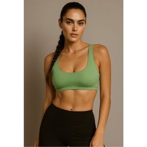 J Crew Top M Heritage Scoopneck Green